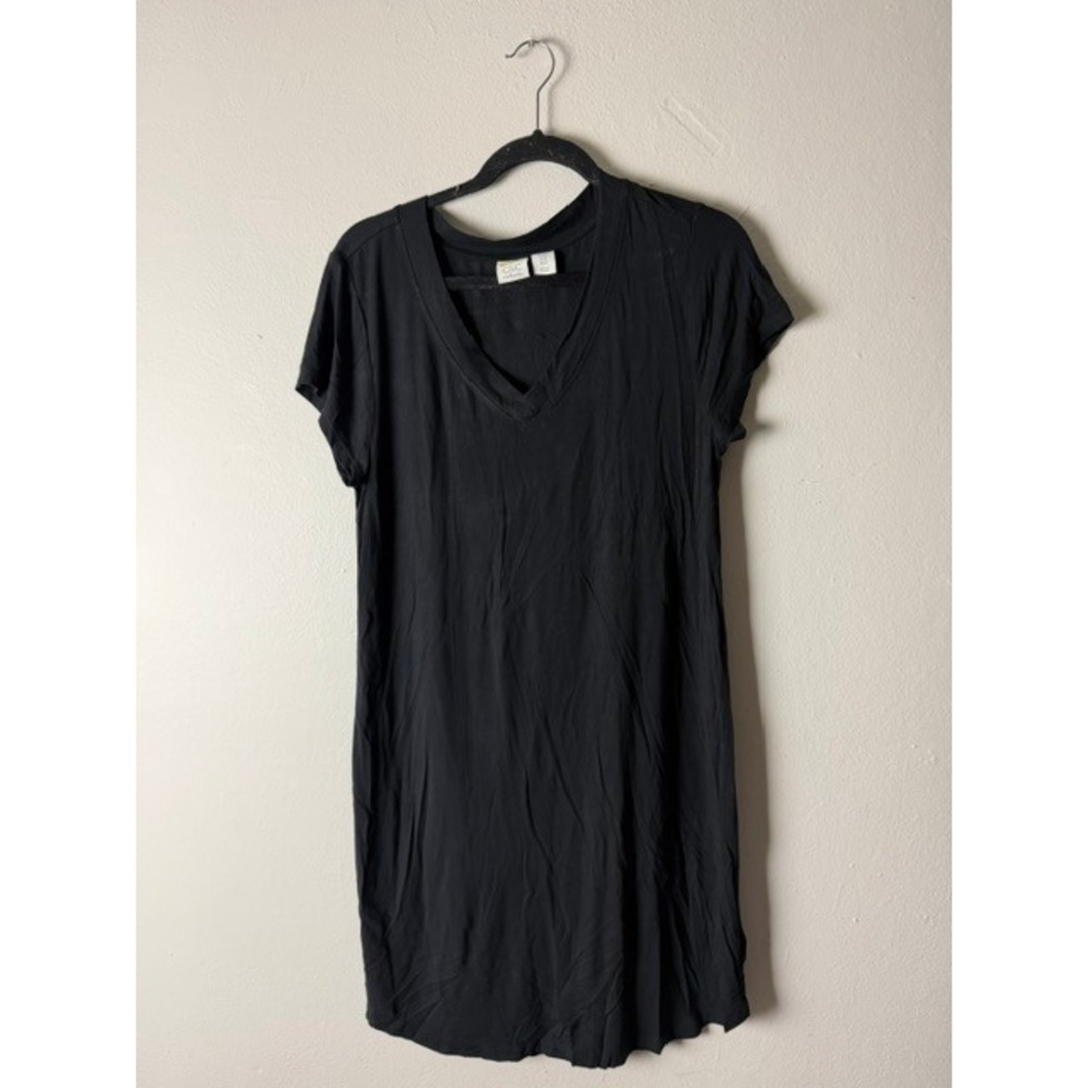 C&C California Womens Black V-Neck Short Sleeve T-Shirt Mini Dress Size XS
